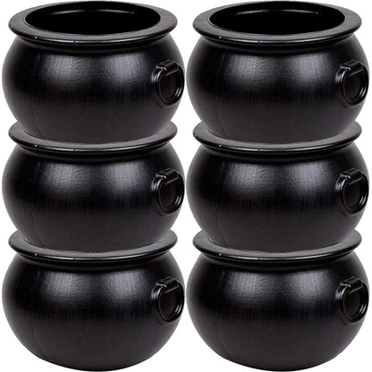 PMU Halloween Cauldron - Multi-Pack Assortment Plastic Candy Holder for Kids - Halloween Party Favors & Supplies - Black Set