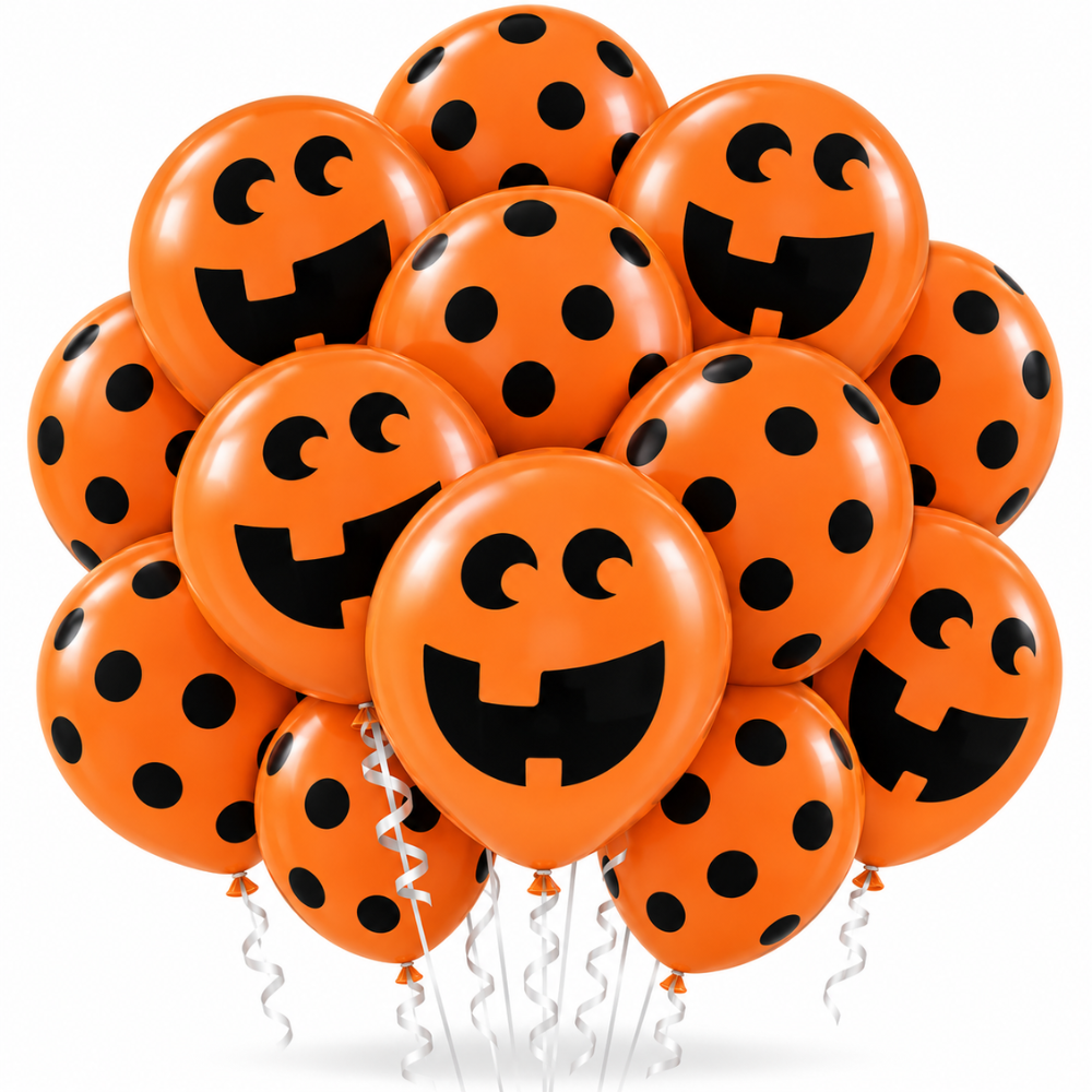 PMU Halloween Balloons - Small Latex Balloons for Halloween Ghost Theme & Birthday Parties, Trick-or-Treat, Party Favors & Decoration Supplies