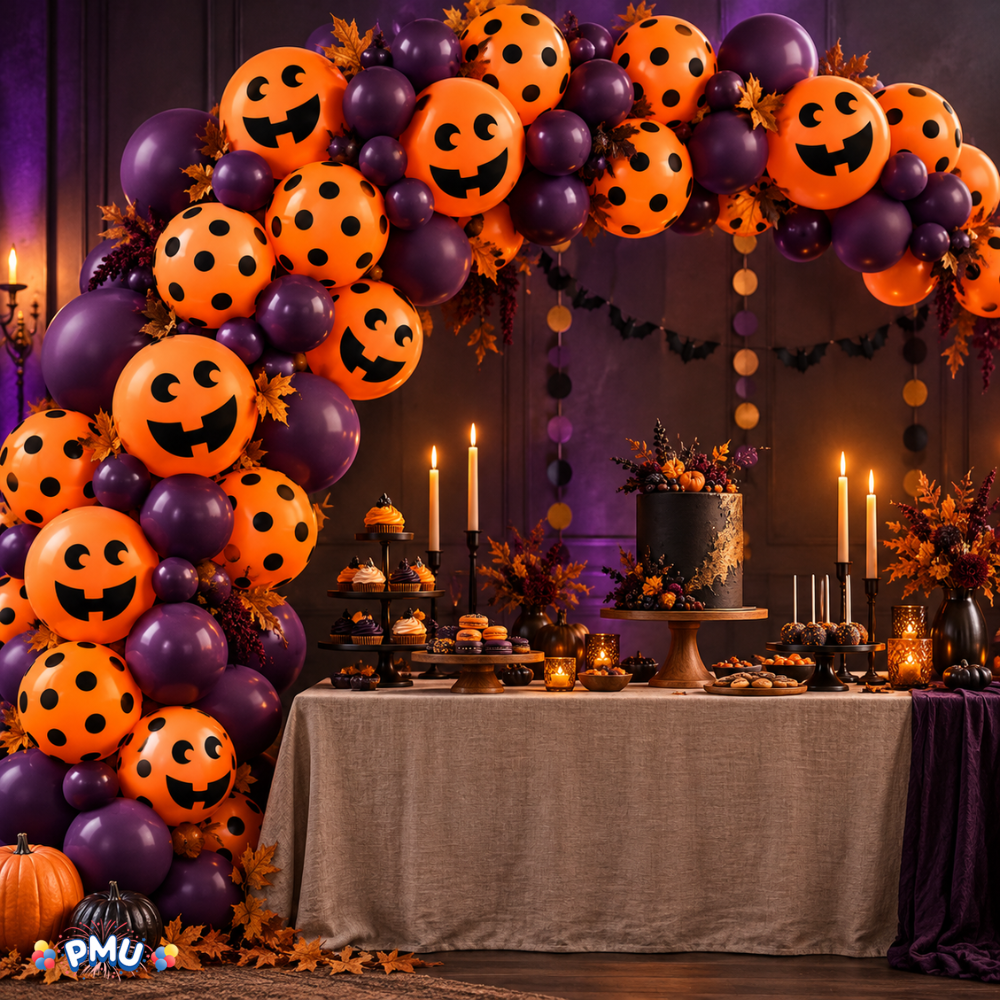 PMU Halloween Balloons - Small Latex Balloons for Halloween Ghost Theme & Birthday Parties, Trick-or-Treat, Party Favors & Decoration Supplies
