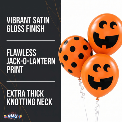 PMU Halloween Balloons - Small Latex Balloons for Halloween Ghost Theme & Birthday Parties, Trick-or-Treat, Party Favors & Decoration Supplies