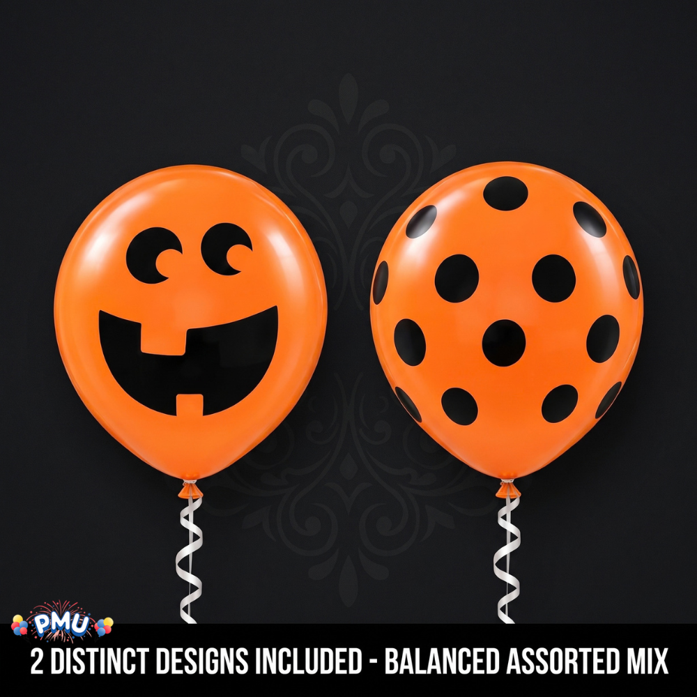 PMU Halloween Balloons - Small Latex Balloons for Halloween Ghost Theme & Birthday Parties, Trick-or-Treat, Party Favors & Decoration Supplies