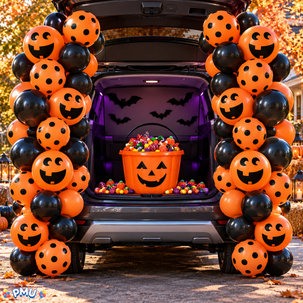 PMU Halloween Balloons - Small Latex Balloons for Halloween Ghost Theme & Birthday Parties, Trick-or-Treat, Party Favors & Decoration Supplies