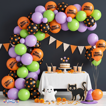 PMU Halloween Balloons - Small Latex Balloons for Halloween Ghost Theme & Birthday Parties, Trick-or-Treat, Party Favors & Decoration Supplies
