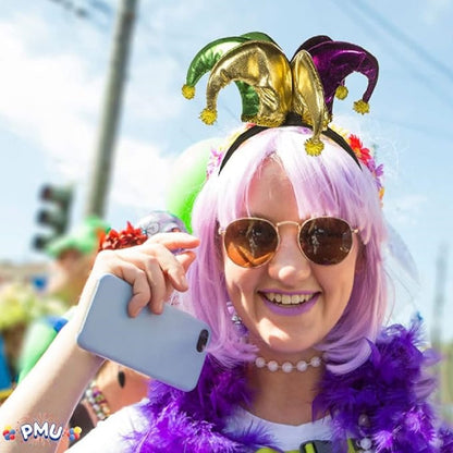 PMU Mardi Gras Jester, Crawfish, Sequin Hat, Headband Costume Accessory