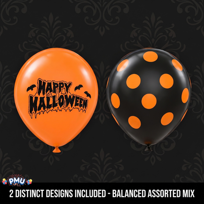 PMU Halloween Balloons - Small Latex Balloons for Halloween Ghost Theme & Birthday Parties, Trick-or-Treat, Party Favors & Decoration Supplies