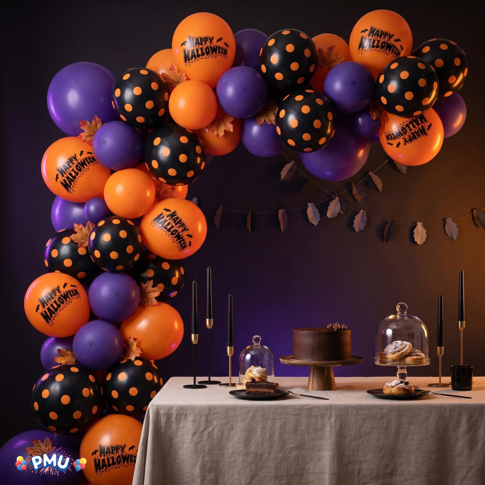 PMU Halloween Balloons - Small Latex Balloons for Halloween Ghost Theme & Birthday Parties, Trick-or-Treat, Party Favors & Decoration Supplies