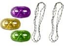 PMU Mardi Gras Jester Party Set Costume Set for Mardi Gras Themed Party - Jester Headband, Masks, Mardi Gras Mini Mask Beads