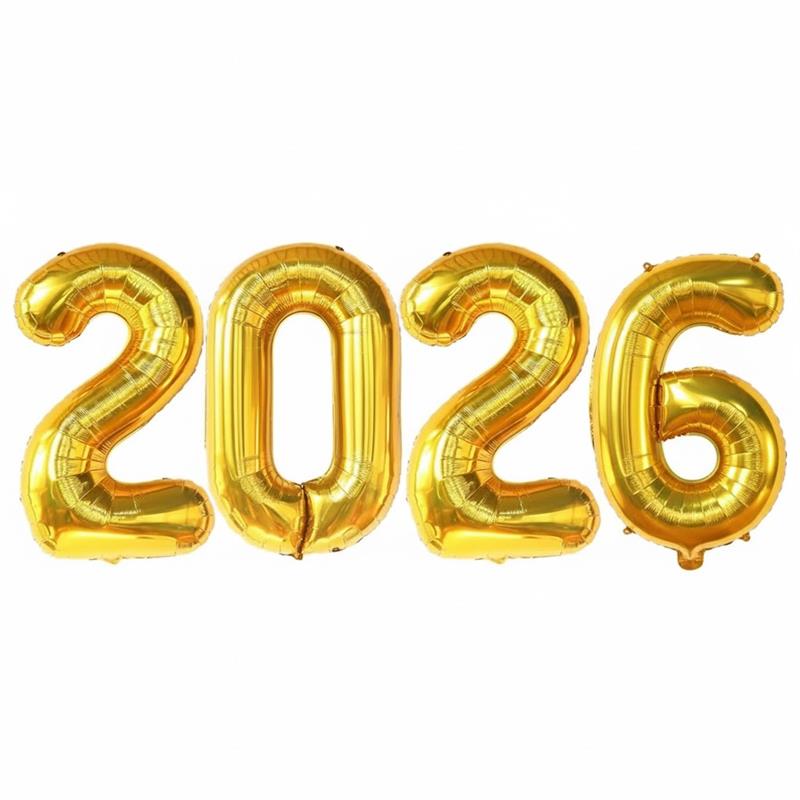 PMU New Year's Eve Party "2026" 16inch, 30inch, & 40inch in Number Mylar Balloons 2026 New Year, Graduation, Birthday, Special Events Accessories Party Celebration (4/pkg) Pkg/1