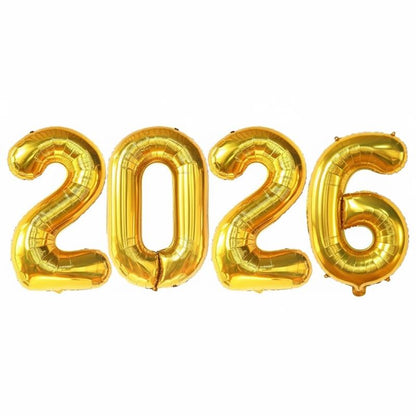 PMU New Year's Eve Party "2026" 16inch, 30inch, & 40inch in Number Mylar Balloons 2026 New Year, Graduation, Birthday, Special Events Accessories Party Celebration (4/pkg) Pkg/1