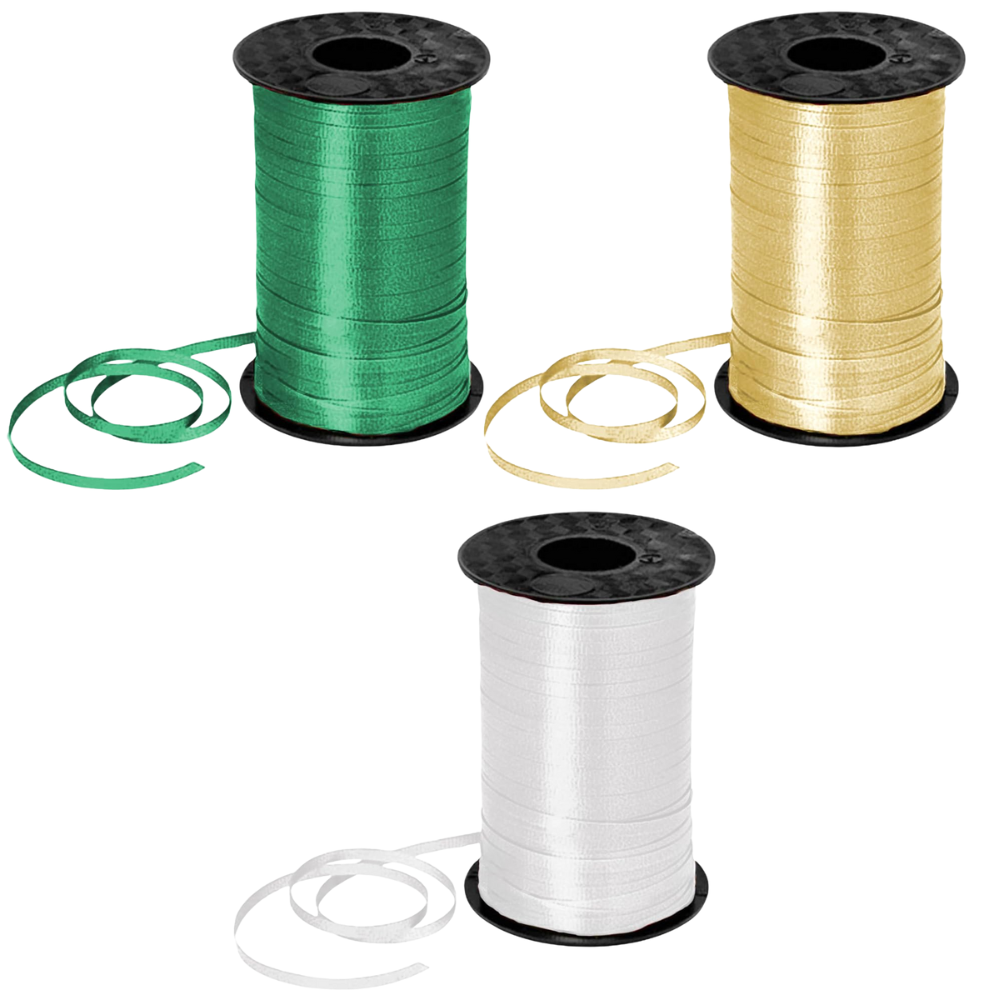 PMU Curling Ribbon Set – Crimped Ribbon for Gift Wrapping, Decorative Bows, Balloons & Craft Projects