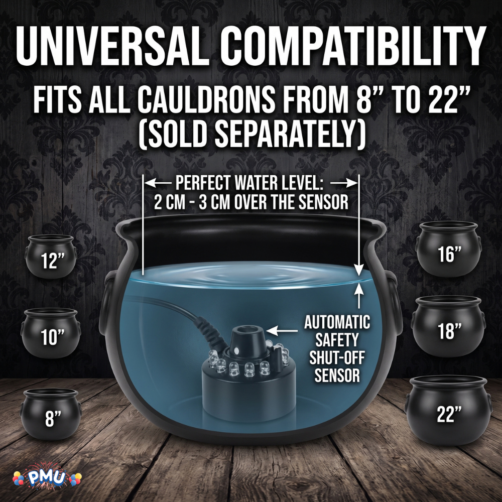 PMU Halloween Cauldron - Blow Mold Plastic Party Accessory - Candy Holder for Kids - Halloween Party Favors & Supplies - 8 Inch