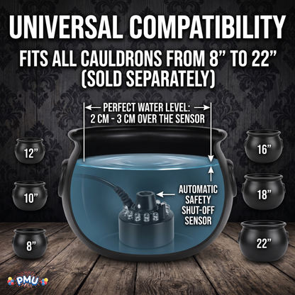 PMU Halloween Cauldron - Blow Mold Plastic Party Accessory - Candy Holder for Kids - Halloween Party Favors & Supplies - 8 Inch