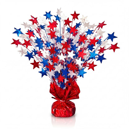 PMU Starburst Balloon Centerpiece - Beautiful Table Centerpieces for Memorial Day, Birthdays, Halloween, Veterans Day Party & Independence Day Celebration - 15in / 7.34cm
