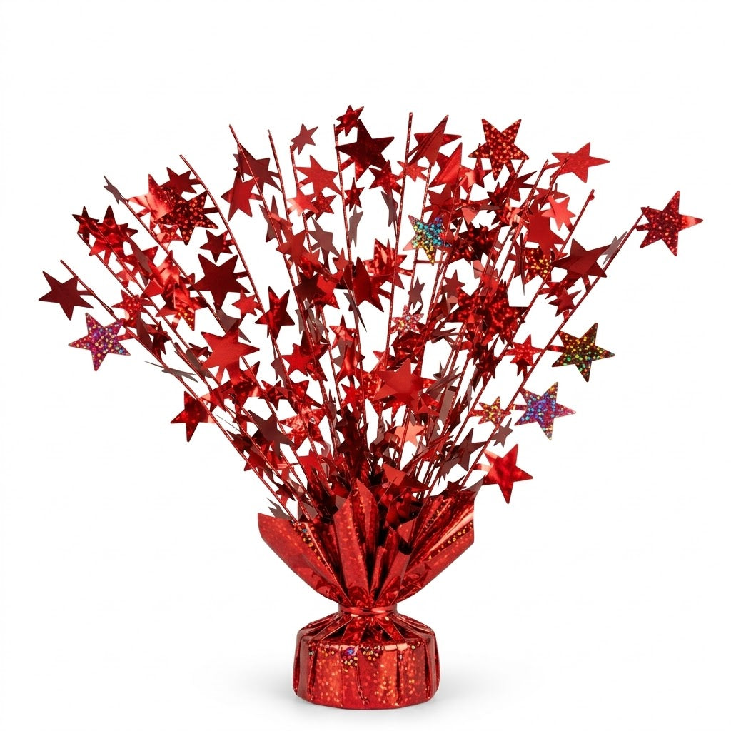 PMU Starburst Balloon Centerpiece - Beautiful Table Centerpieces for Memorial Day, Birthdays, Halloween, Veterans Day Party & Independence Day Celebration - 15in / 7.34cm
