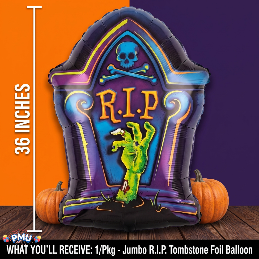 PMU Halloween Mylar Foil Balloons for Halloween Party Decorations, Haunted House, Photo Booth & Spooky Celebrations