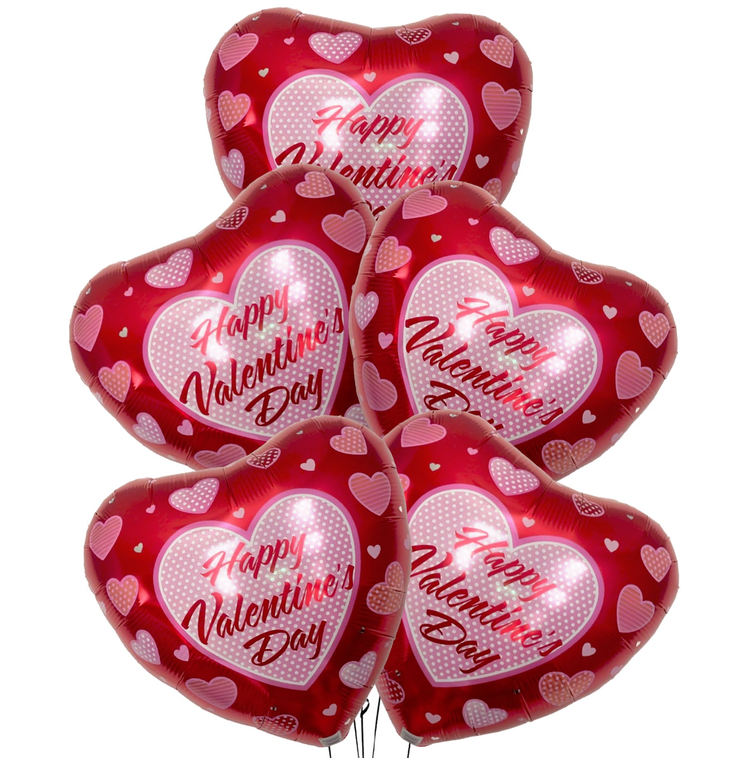 PMU Happy Valentine's Day 18 Inch Hearts Mylar-Foil Balloon