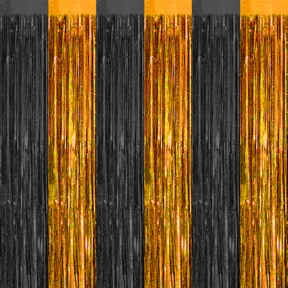 PMU Metallic Fringe Curtains | Metallic Foil Fringe Backdrop Curtains | Fringe Backdrop for Graduation, Birthday Party Decorations, Baby Shower, Disco Party |3ft x 8ft