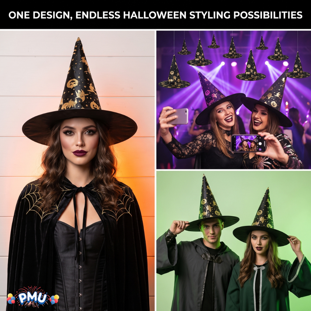 PMU Halloween Party Accessories Decoration Costume Witch Hats