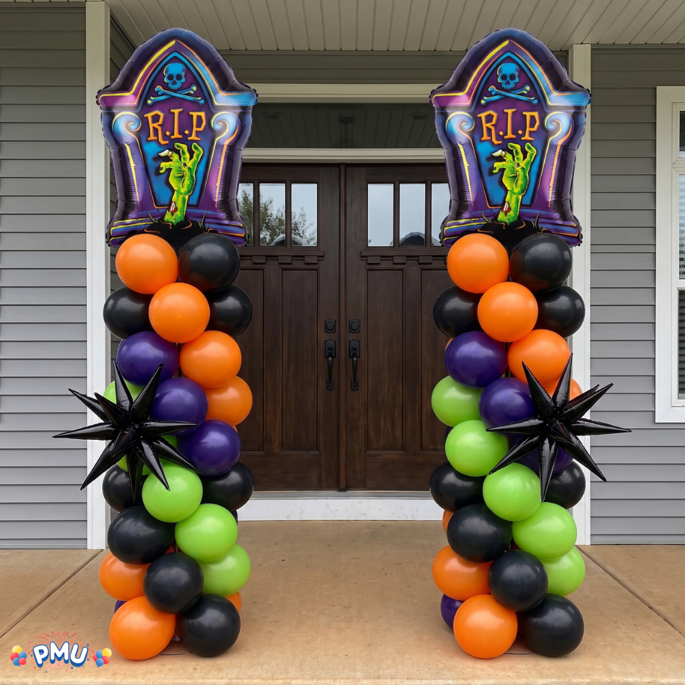 PMU Halloween Mylar Foil Balloons for Halloween Party Decorations, Haunted House, Photo Booth & Spooky Celebrations