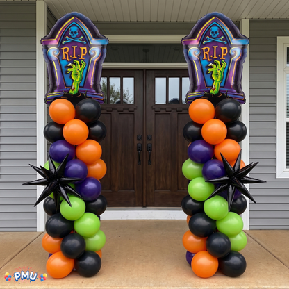 PMU Halloween Mylar Foil Balloons for Halloween Party Decorations, Haunted House, Photo Booth & Spooky Celebrations