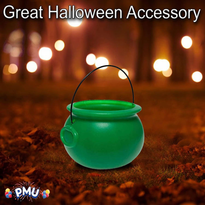 PMU Halloween Cauldron - Blow Mold Plastic Party Accessory - Candy Holder for Kids - Halloween Party Favors & Supplies - 8 Inch