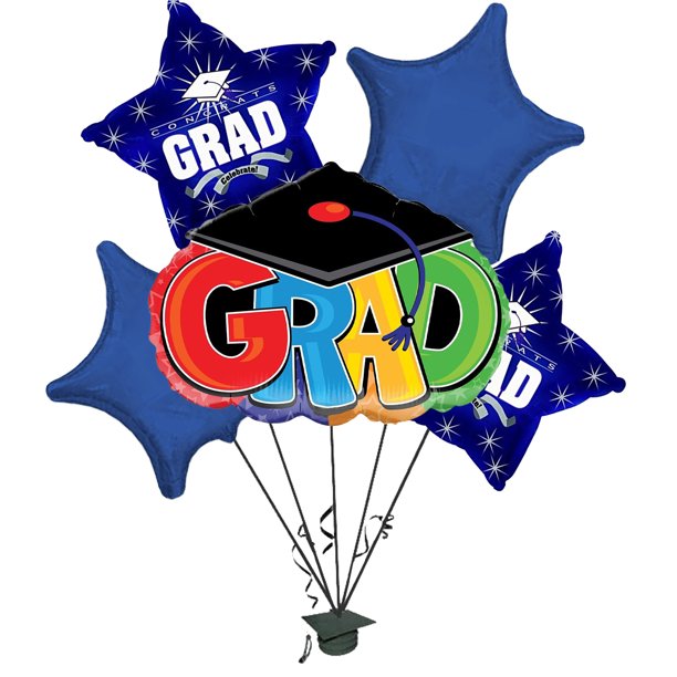 PMU Graduation Congrats Grad Cap Balloon Bouquet (5/Pkg)