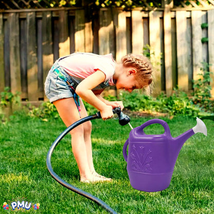 PMU 2 Gallon Watering Can - Garden Watering Can for Indoor & Outdoor Plants - Plastic Water Can with Detachable Sprinkler Head - Large Water Pot, Made in USA