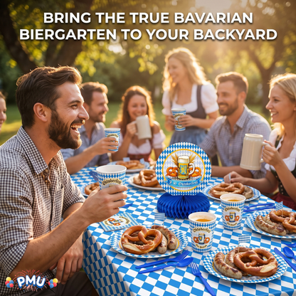 Oktoberfest Party Supplies Set Tableware Favors 138 Pcs for 8 Guests