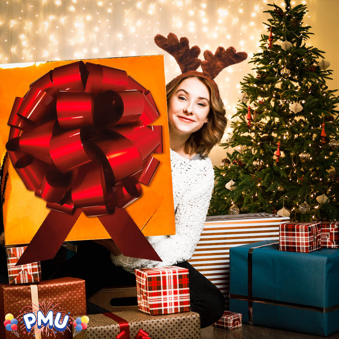 PMU Giant Car Bow, Big Gift Wrapping Bow for Large Gifts, Decorations, Giant Indoor/Outdoor Bow Pkg/1