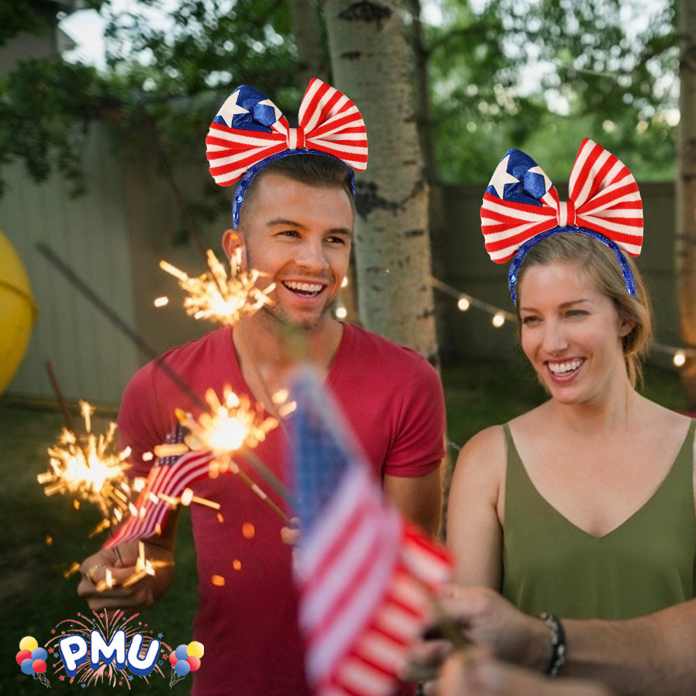 PMU Patriotic Headband 4th of July Party Wearable Headwear Costume and Decoration Accessory