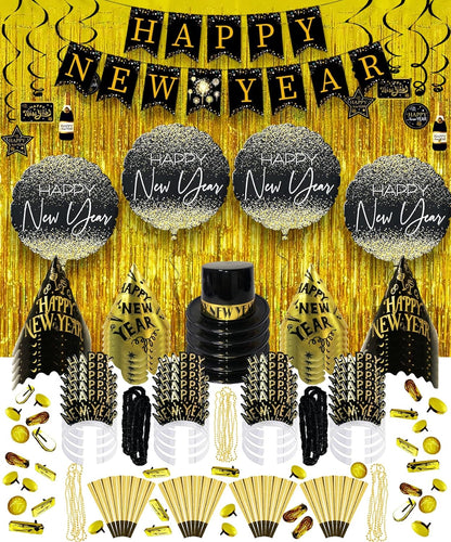 PMU New Year's Eve Party Supplies 2024 Party Kit for New Year's Eve Decorations Supplies, Outfits for Adults, Men and Women