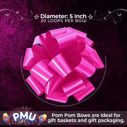 PMU Pom Pom - Pull Out Bows 5 Inch - 20 Loops