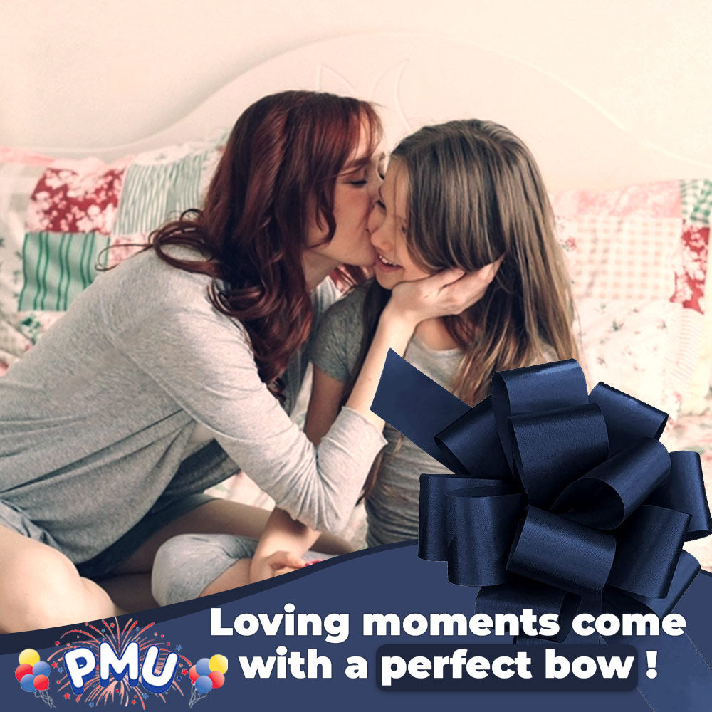 PMU Perfect Pull String Bows - Gift Bows for Wedding, Birthdays & Anniversaries - Ribbon Bows for Flowers & Basket Decoration - Large Bow for Gift Wrapping - 5 Inch 20 Loops