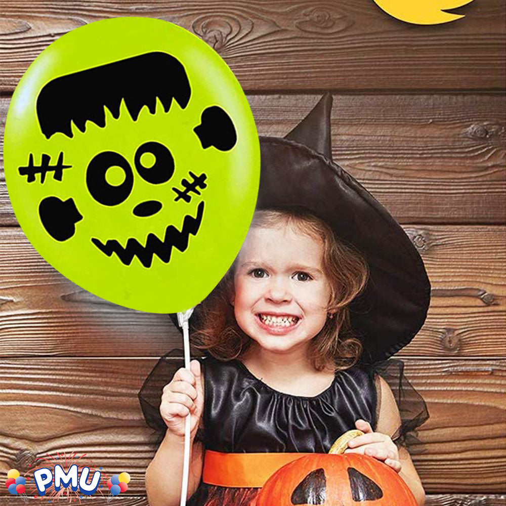 PMU Halloween Fun Faces Trio Balloons - Small Latex Balloons for Halloween Theme Parties, Trick-or-Treat & Party Favors Supplies - 12 Inch