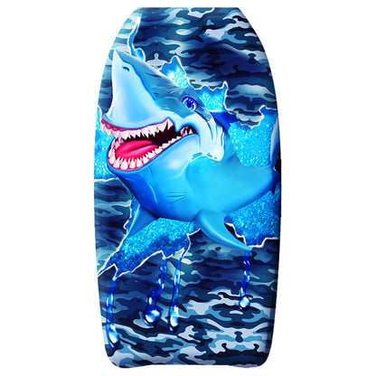 PMU 33-Inch Mermaid Graphics Printed Bodyboard - Lightweight Wrist Leash Slick Bottom Boogie Board for Beach, Sea & Pool - Surfing Board for Kids, Teens & Adults Pkg/1