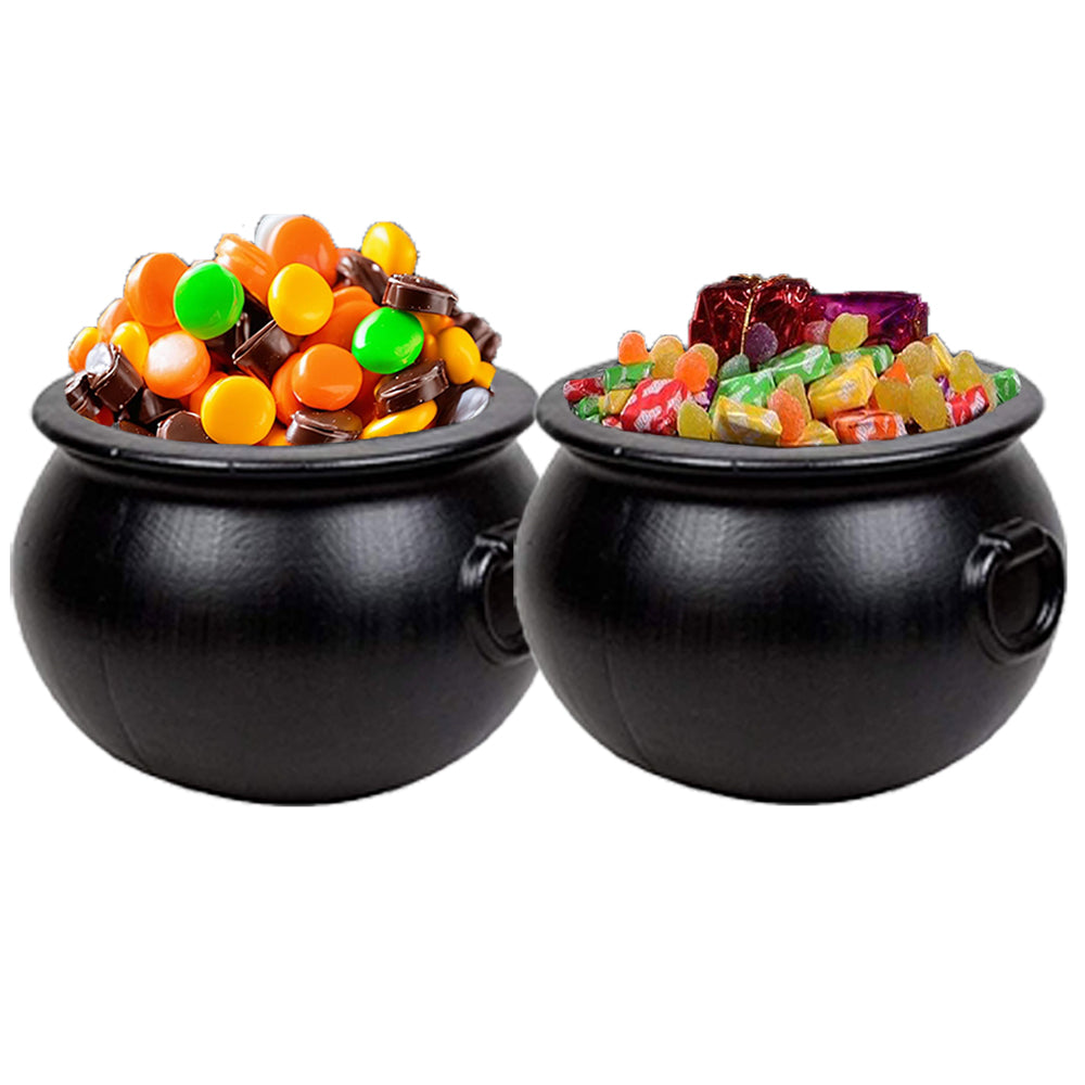 PMU Halloween Cauldron - Blow Mold Plastic Party Accessory - Candy Holder for Kids - Halloween Party Favors & Supplies – Perfect for Trick or Treat