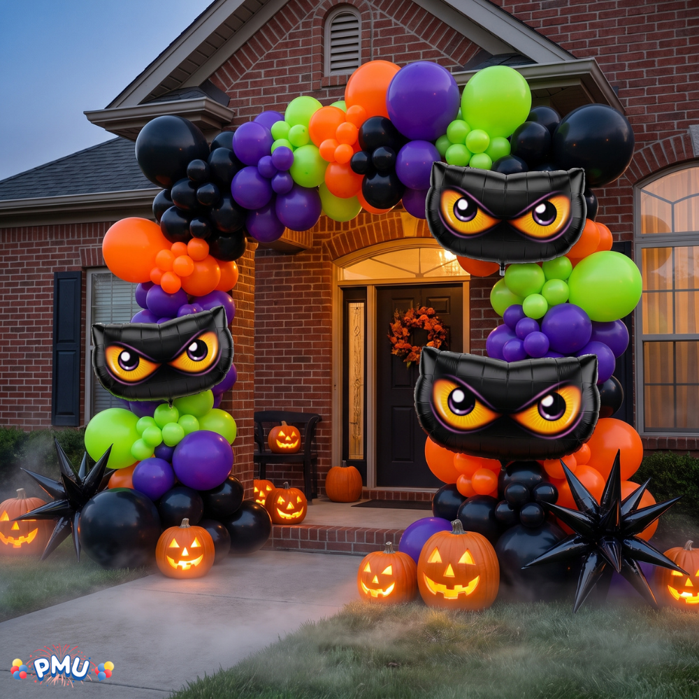 PMU Halloween Mylar Foil Balloons for Halloween Party Decorations, Haunted House, Photo Booth & Spooky Celebrations