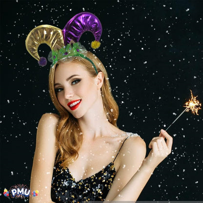 PMU Mardi Gras Jester, Crawfish, Sequin Hat, Headband Costume Accessory