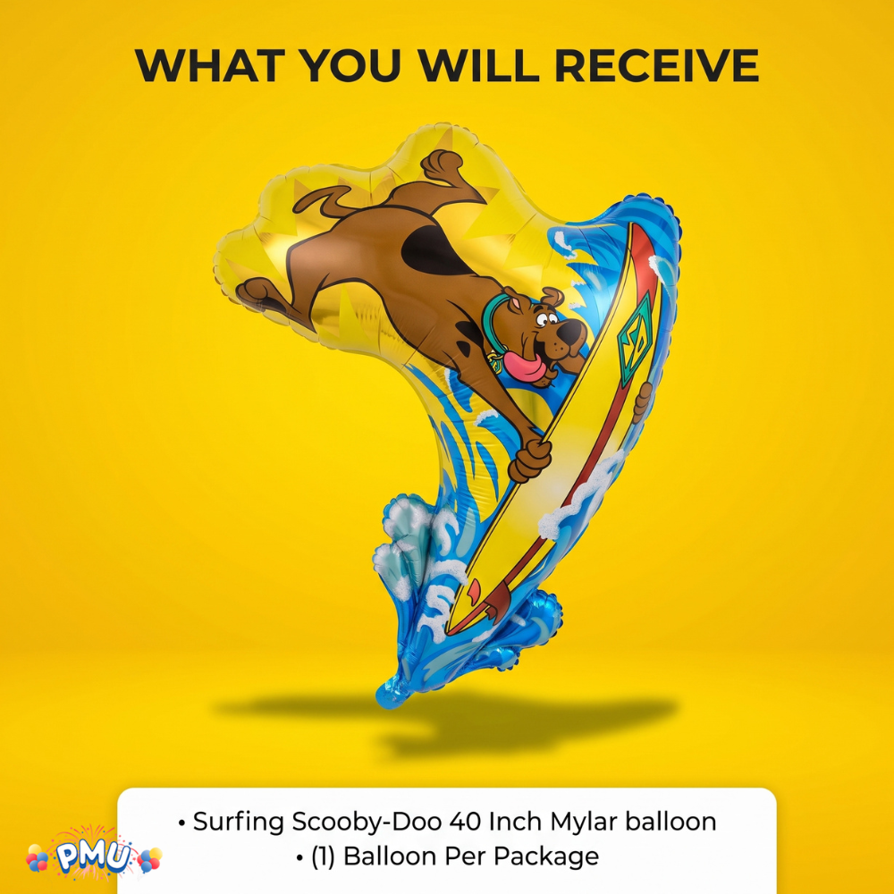 PMU 25 Pc Scooby-Do 40Inch Mylar Balloon For Birthday, Party Supplies & Decorations Surfing