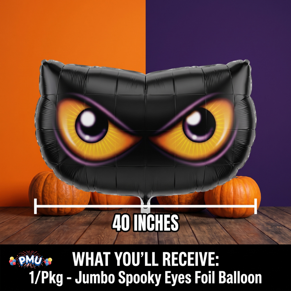 PMU Halloween Mylar Foil Balloons for Halloween Party Decorations, Haunted House, Photo Booth & Spooky Celebrations