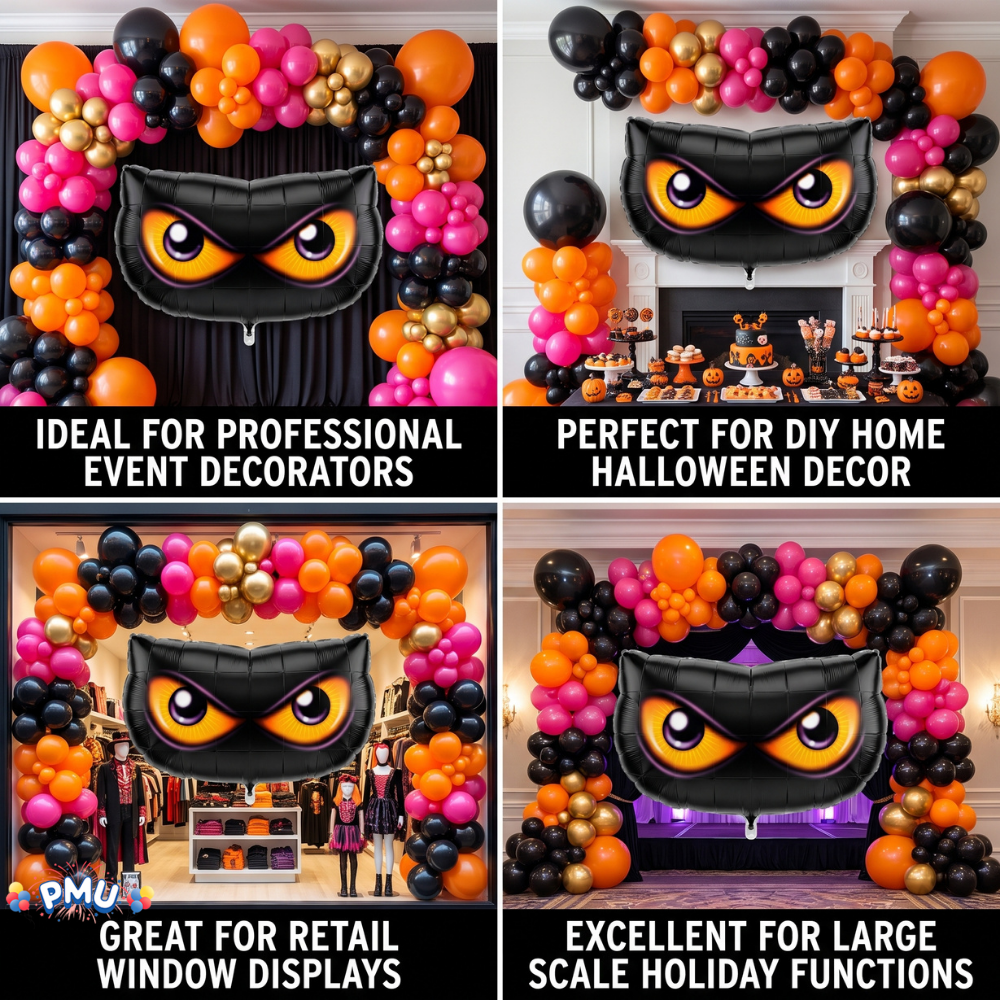 PMU Halloween Mylar Foil Balloons for Halloween Party Decorations, Haunted House, Photo Booth & Spooky Celebrations