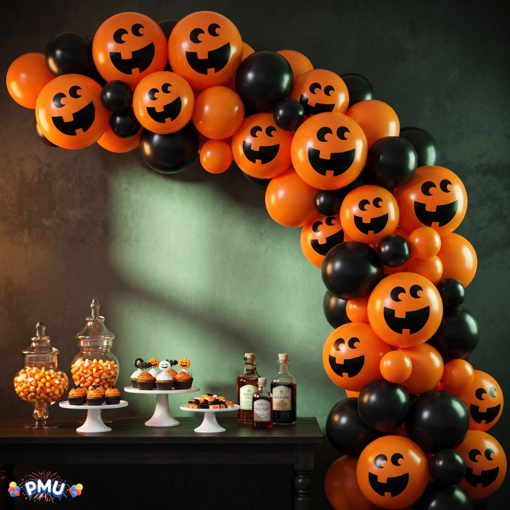 PMU Halloween Balloons - Small Latex Balloons for Halloween Ghost Theme & Birthday Parties, Trick-or-Treat, Party Favors & Decoration Supplies