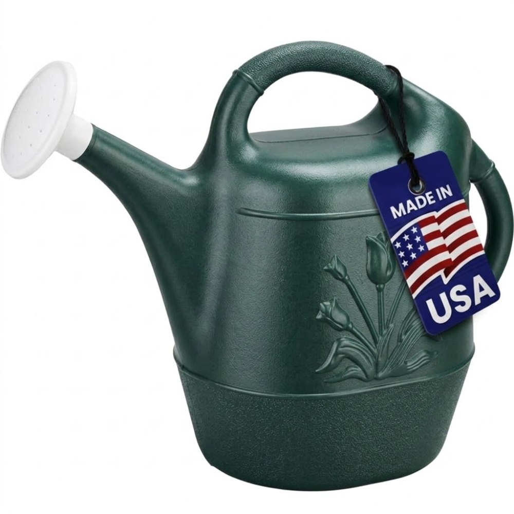 PMU 2 Gallon Watering Can - Garden Watering Can for Indoor & Outdoor Plants - Plastic Water Can with Detachable Sprinkler Head - Large Water Pot, Made in USA
