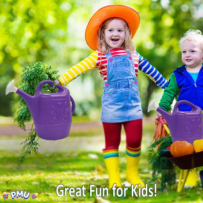 PMU 2 Gallon Watering Can - Garden Watering Can for Indoor & Outdoor Plants - Plastic Water Can with Detachable Sprinkler Head - Large Water Pot, Made in USA
