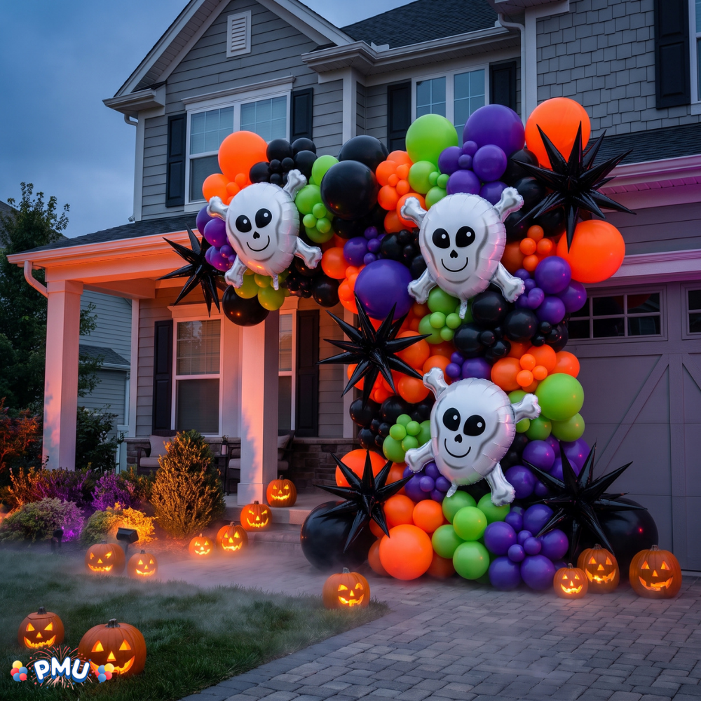 PMU Halloween Foil Balloons 18 Inch, Fun Mylar Balloons for Halloween Party Décor