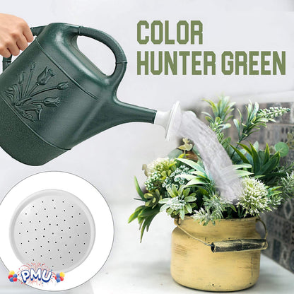 PMU 2 Gallon Watering Can - Garden Watering Can for Indoor & Outdoor Plants - Plastic Water Can with Detachable Sprinkler Head - Large Water Pot, Made in USA