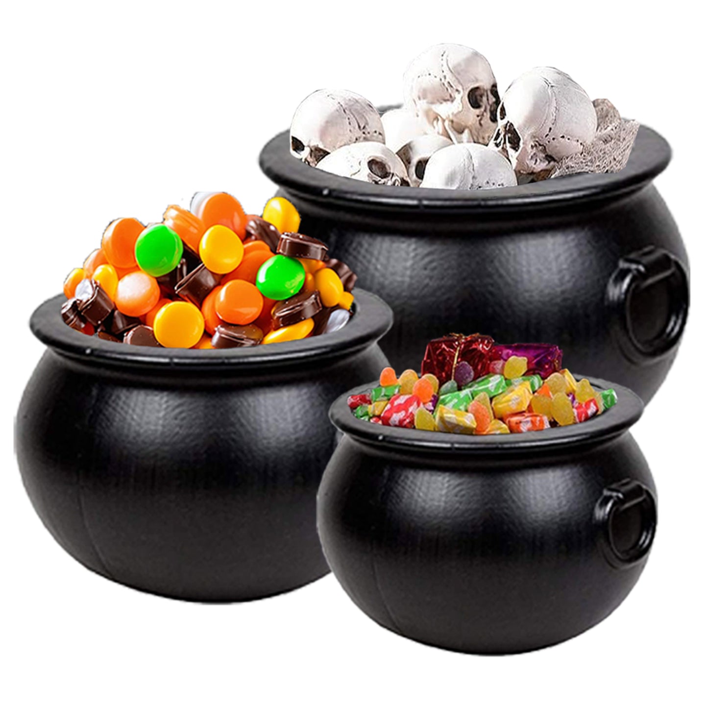 PMU Halloween Cauldron - Blow Mold Plastic Party Accessory - Candy Holder for Kids - Halloween Party Favors & Supplies – Perfect for Trick or Treat