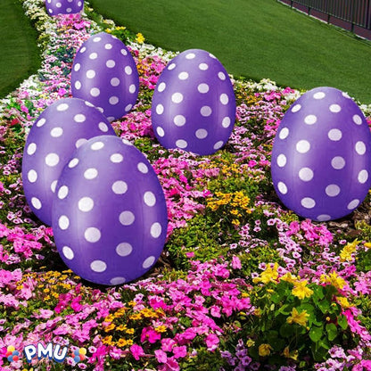 PMU Easter Celebrations Blow Molded Easter Eggs Decorations 16 inch - Lawn Decoration, Easter Party Accessories