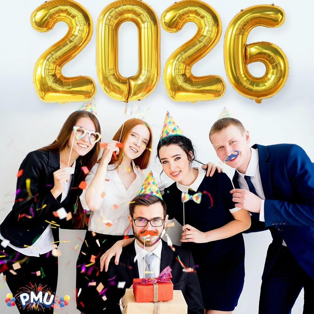 PMU New Year's Eve Party "2026" 16inch, 30inch, & 40inch in Number Mylar Balloons 2026 New Year, Graduation, Birthday, Special Events Accessories Party Celebration (4/pkg) Pkg/1