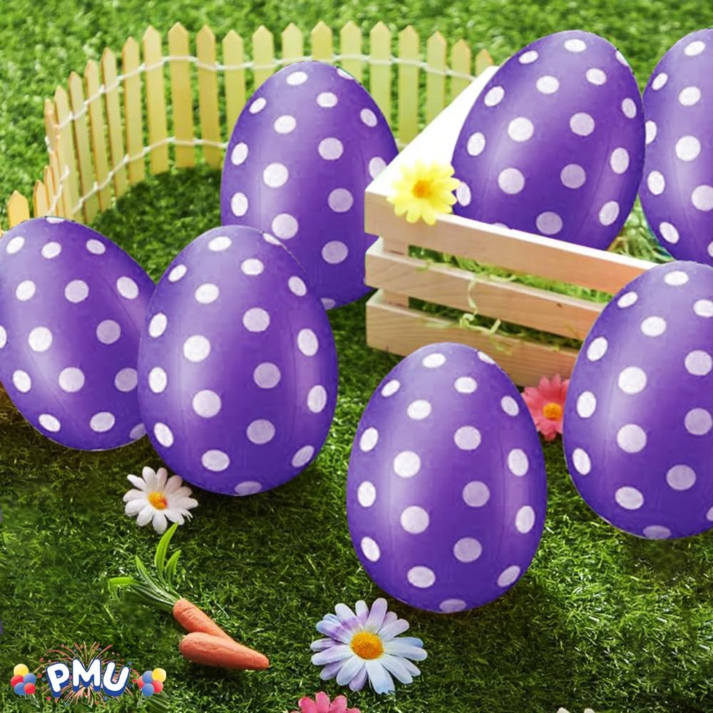 PMU Easter Celebrations Blow Molded Easter Eggs Decorations 16 inch - Lawn Decoration, Easter Party Accessories